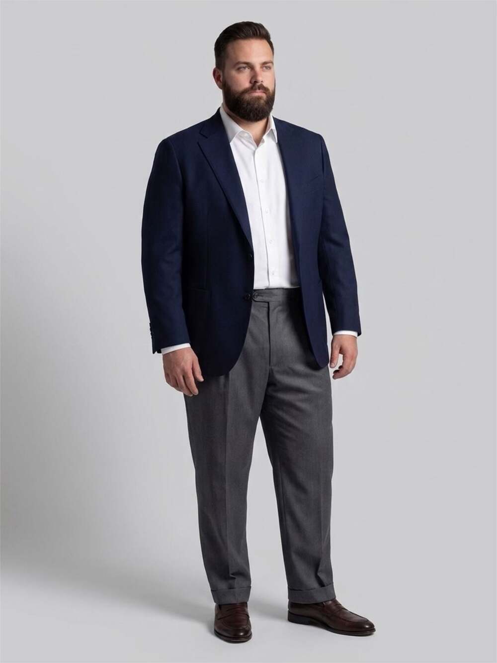 Linea Uomo Men's Grey 100% Wool Pleated Dress Trousers 40x32